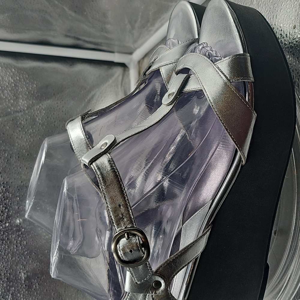 K Silver Strappy Heels sz 10 Ciao Bella